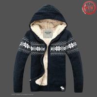 heren abercrombie and fitch truien zipper hooded fur snowflake pattern blauw Outlet Rotterdam w4a6l739